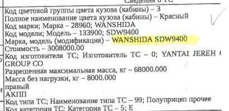 Полуприцеп WANSHIDA SDW9400, 2011 года выпуска, идентификационный номер (VIN) L…