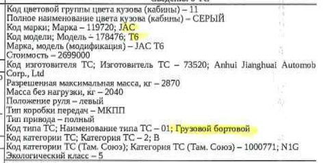 Транспортное средство JAC T6, 2023 года выпуска, идентификационный номер (VIN) …