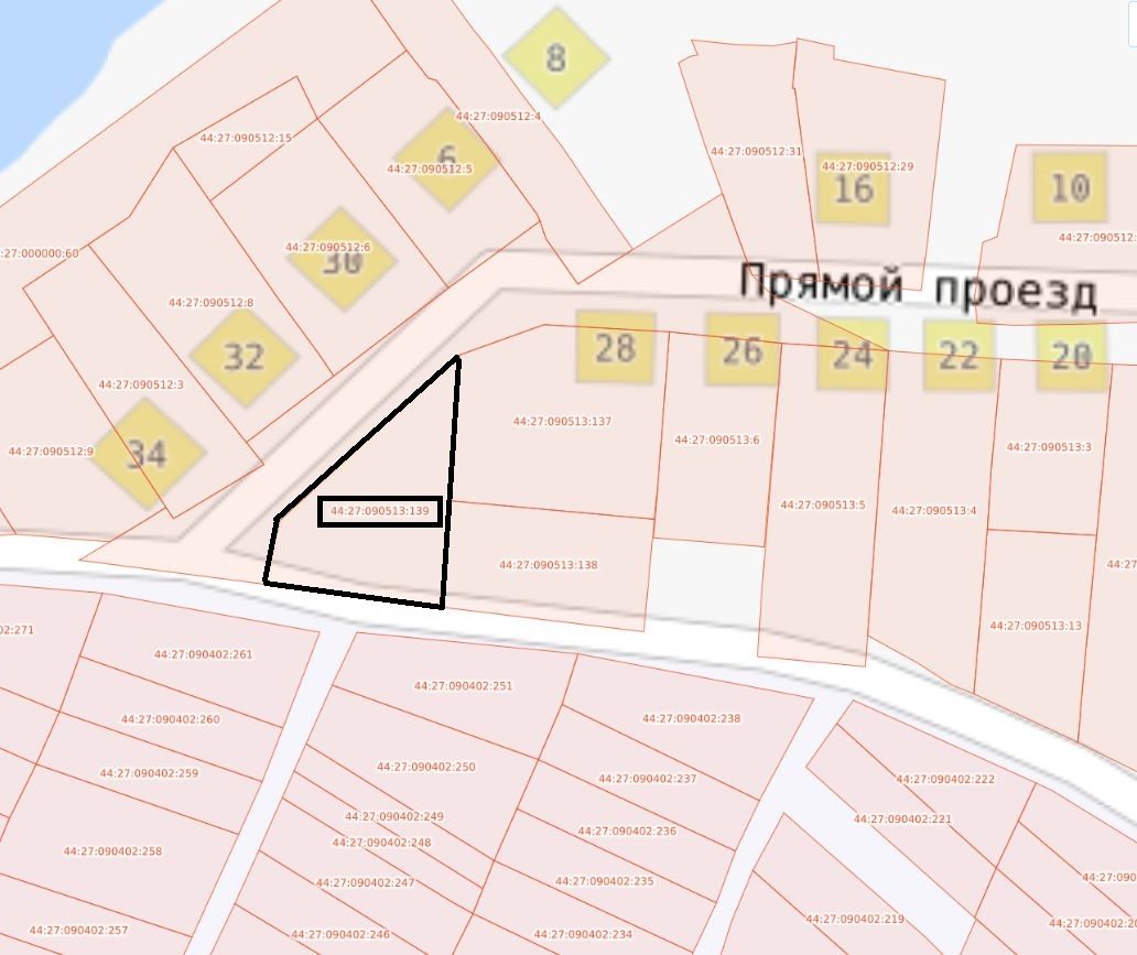 Продажа земельного участка с кадастровым номером 44:27:090513:139 расположенног…
